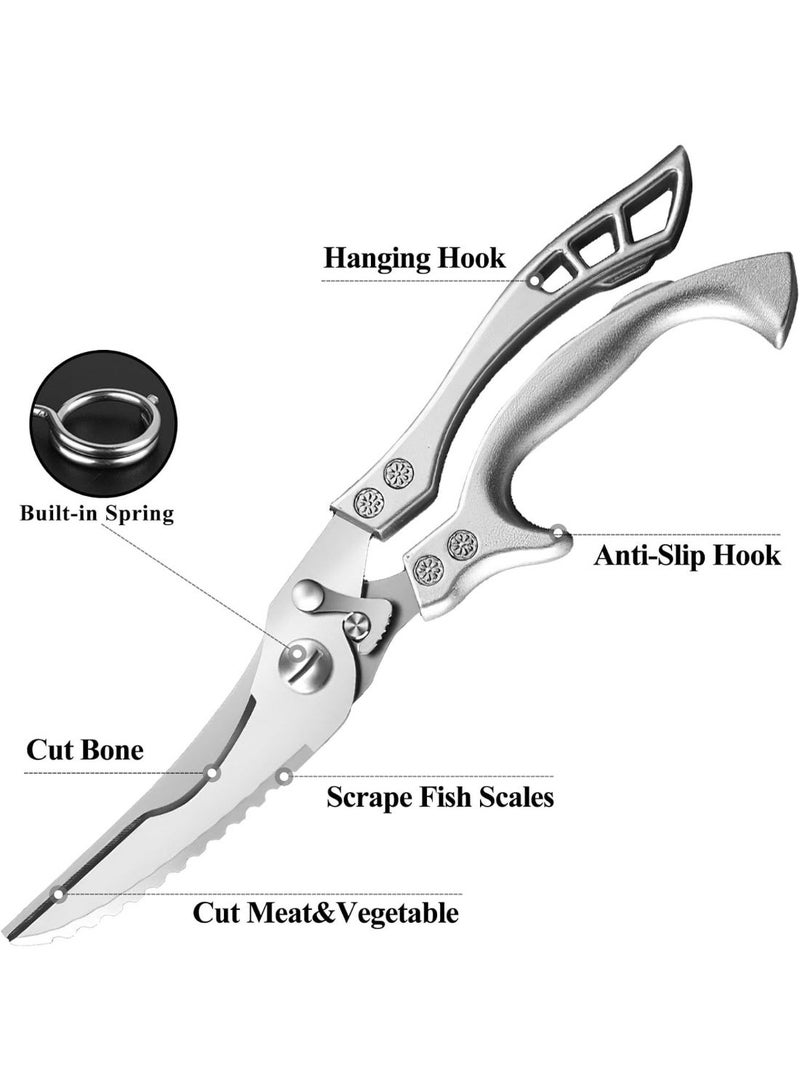 Forthcan Duty Stainless Steel Kitchen Scissors – Professional Cooking & Poultry Shears, Ideal for Bones, Turkey, Meat, Fish and Vegetables, 1-Pack - Image 4